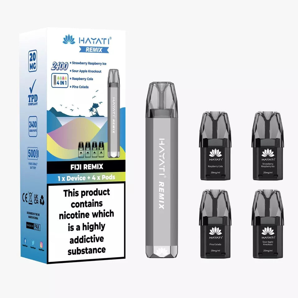 Hayati Remix 2400 Disposable Vape Kit: 4 Pods in 1 - All Flavour