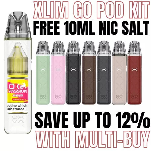 Oxva Xlim Go Pod Vape Kit 30W 2ML Pods 1000mAh - FREE 10ML NIC SALT