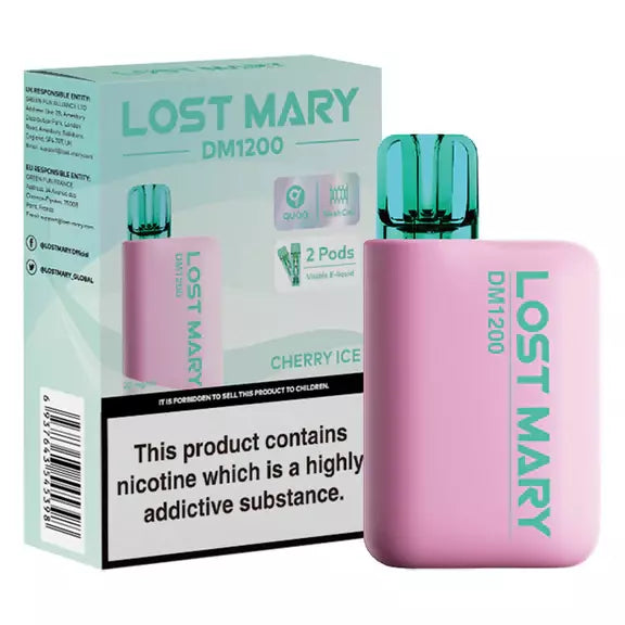 Cherry Ice Lost Mary DM1200 Disposable Vape 2ml 20mg 20 Flavours DM600 X2