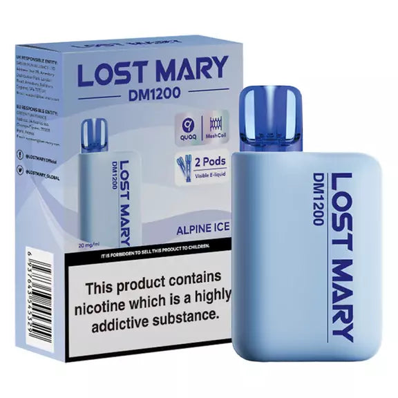 Alpine Ice Lost Mary DM1200 Disposable Vape 2ml 20mg 20 Flavours DM600 X2