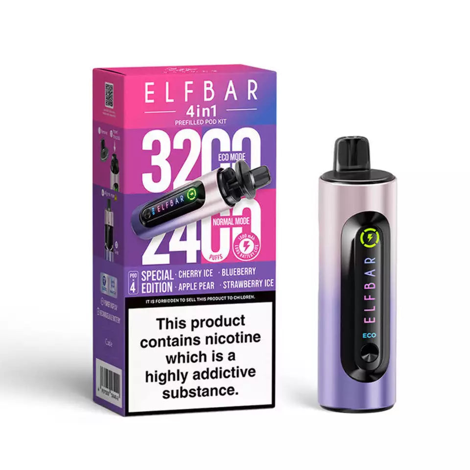 Elf Bar 4-in-1 Vape 3200 Puffs | BIG Disposable Pod Kit