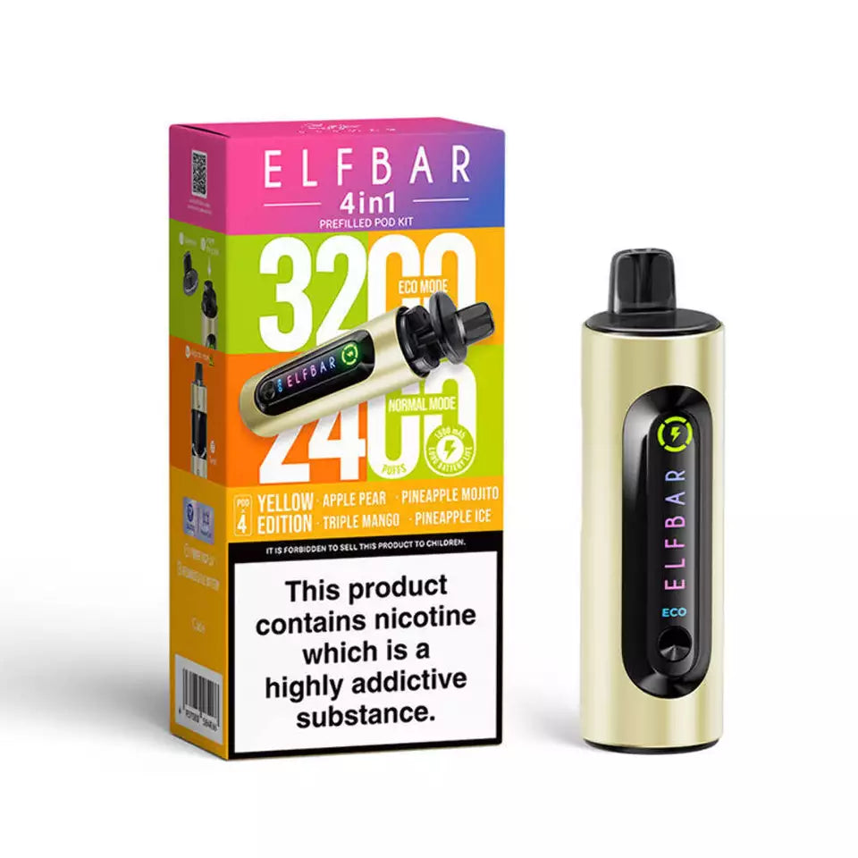 Elf Bar 4-in-1 Vape 3200 Puffs | BIG Disposable Pod Kit