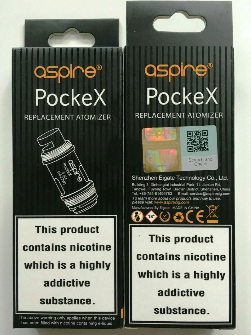 Genuine Aspire Pockex Coils 1.2Ohm & 0.6ohm | 5x Pack | Replacement Coils Head