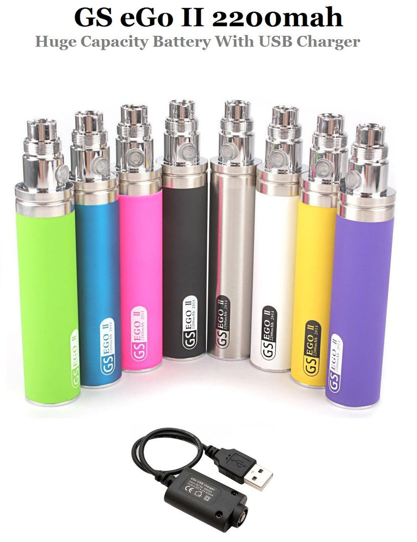 GS eGo II 2200mah Huge Capacity Battery With USB Charger.