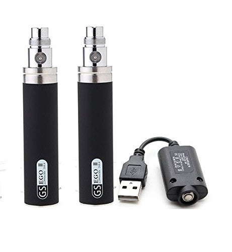 2200mah GS eGo II - Pack of Two Huge Capacity Battery With USB Charger - TPD Compliant.