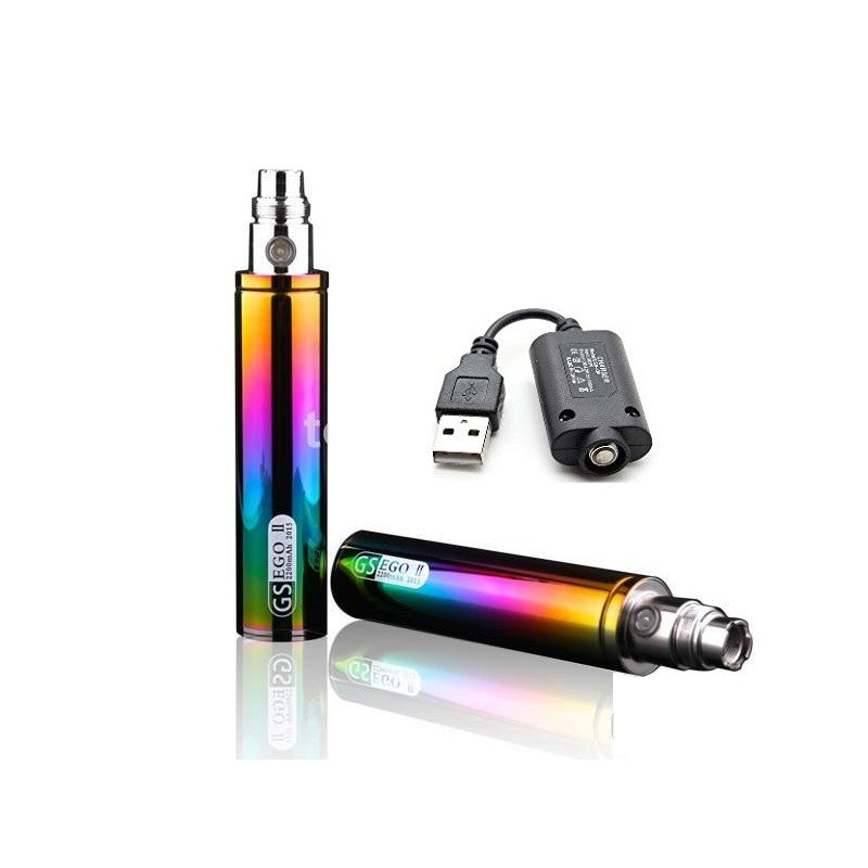 2200mah GS eGo II - Pack of Two Huge Capacity Battery With USB Charger - TPD Compliant.