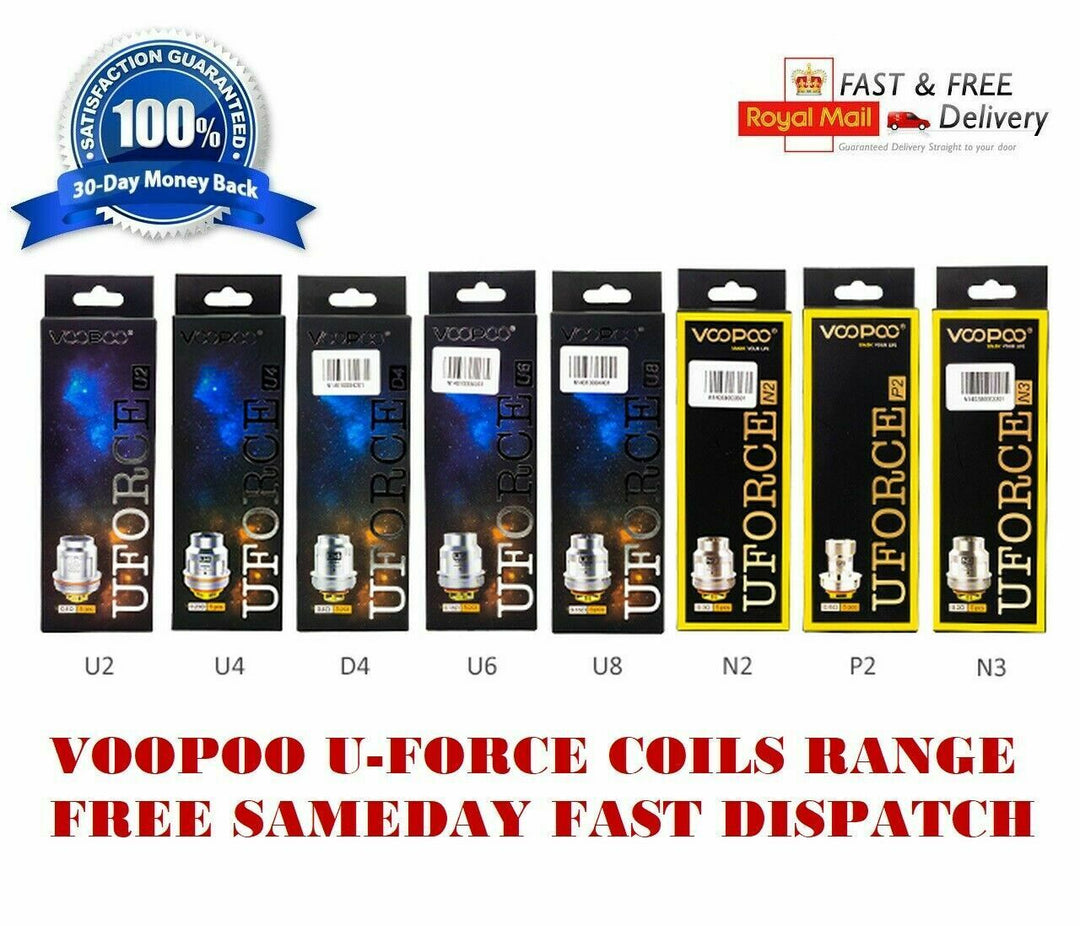 Genuine VOOPOO UFORCE Coils U2 U4 D4 U6 U8 N2 P2 N3 U Force Pack Of 5x Coils.