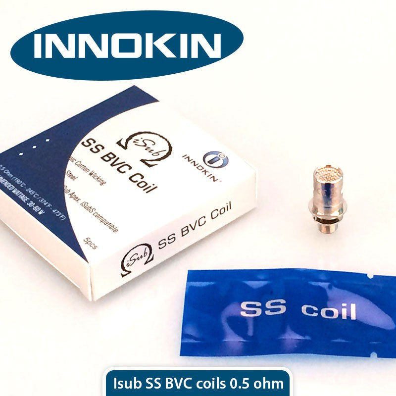 Genuine INNOKIN iSub SS BVC Coils 0.5 Ohm iSub, iSubG, iSub Apex, iSub S iSub V.