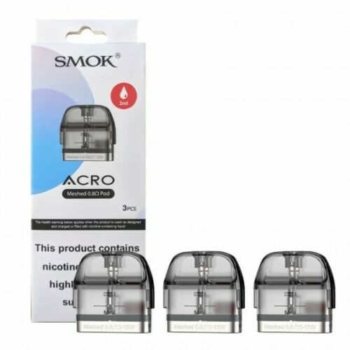 Smok Acro Pods Meshed 0.8ohm Pack of 3x Replacement Pods 2ml Capacity