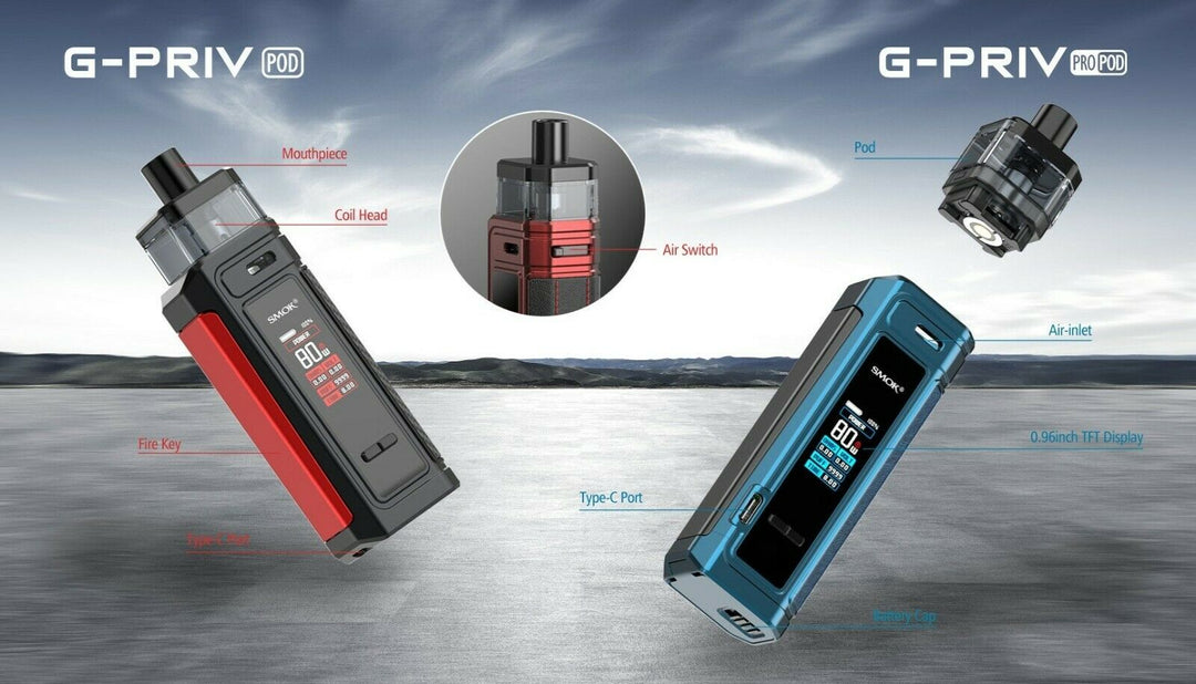 Smok G Priv 80W Kit 2500mAh Battery 2ml All Colours E-Cigarette Pod Vape Kit