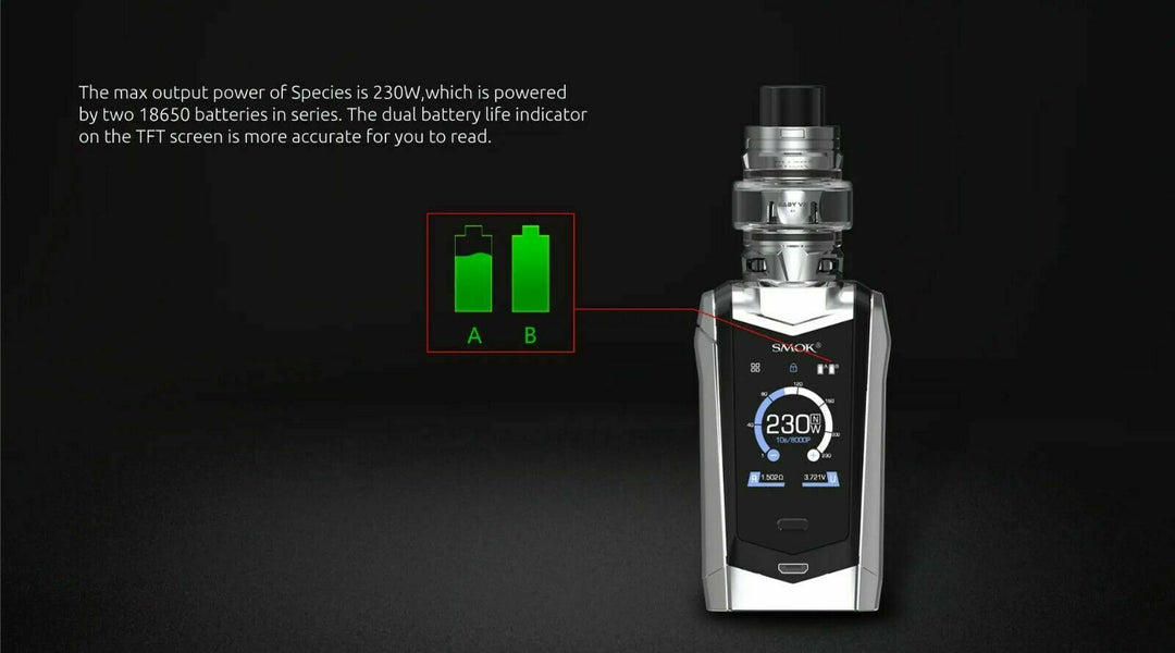 Genuine Smok Species Vape Kit | 2ml Tank | 23W Max Mesh | All Colours -UK Seller