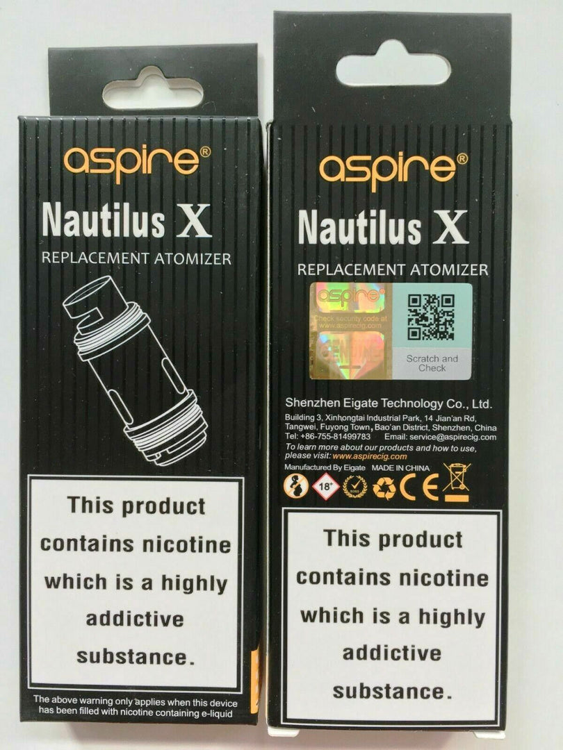 Aspire Nautilus X 1.5Ohm & 1.8Ohm Replacement Coils Head Pack of 5x