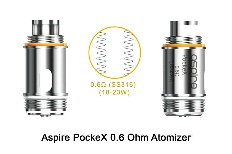 Genuine Aspire Pockex Coils 1.2Ohm & 0.6ohm | 5x Pack | Replacement Coils Head