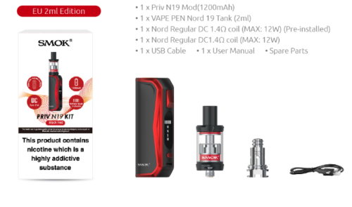 Smok Priv N19 Mod Kit | 1200mAh Battery E-Cigarette Vape Kit | TPD Compliant